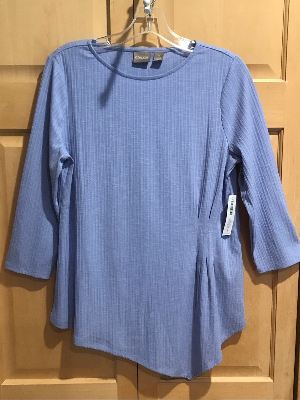 New Chico's Light Periwinkle Ribbed Knit Tunic